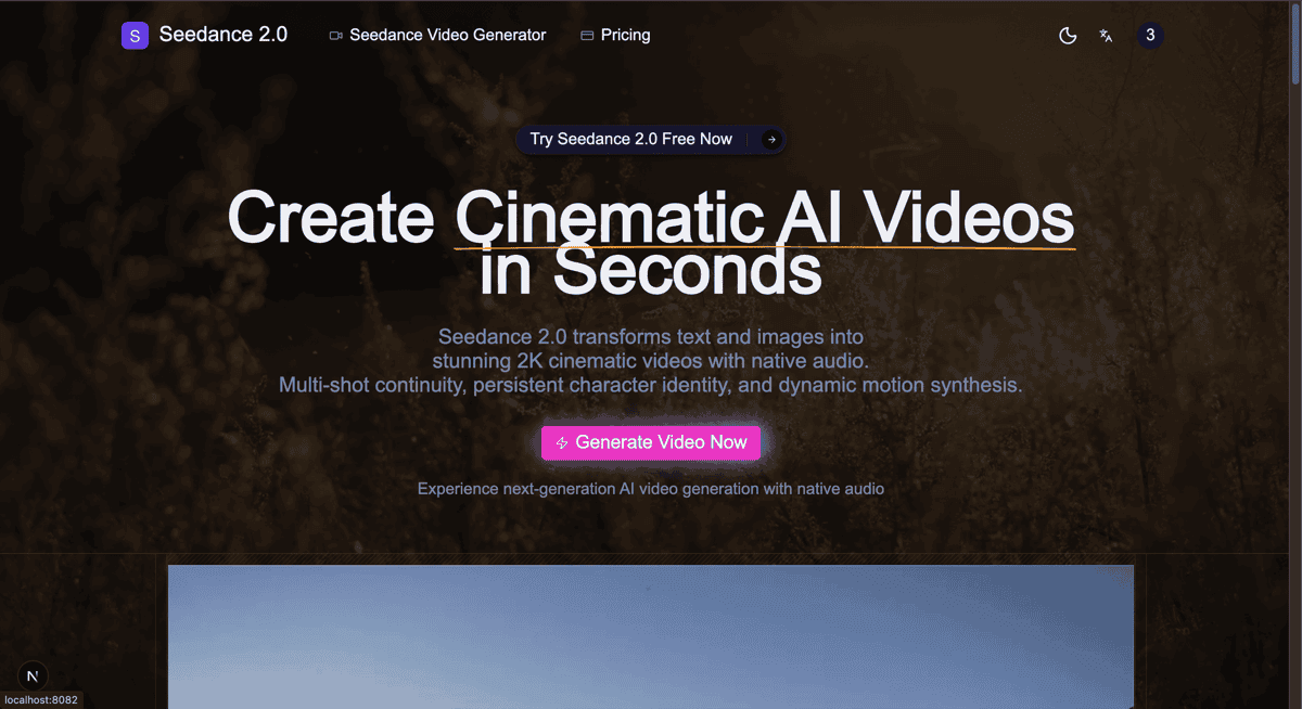 Seedance 2.0 - AI Video Generator   Screenshot